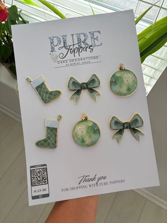 (NEW) Festive Christmas Cupcake Toppers -Winter Christmas Cupcake Decorations - Cute Christmas Cupcake Toppers