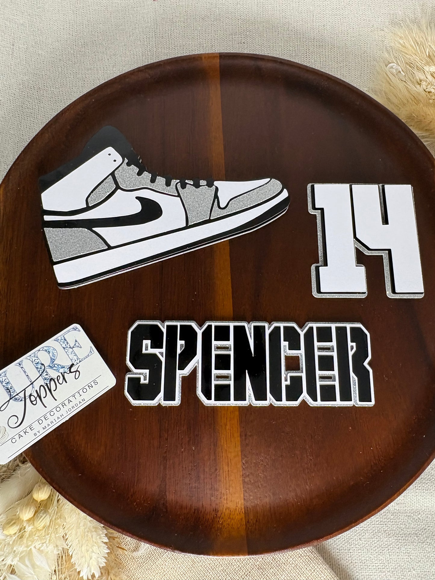 Personalised Jordan 1s Style Cake Topper | Custom Name & Age | Sneaker Birthday Cake Decorations