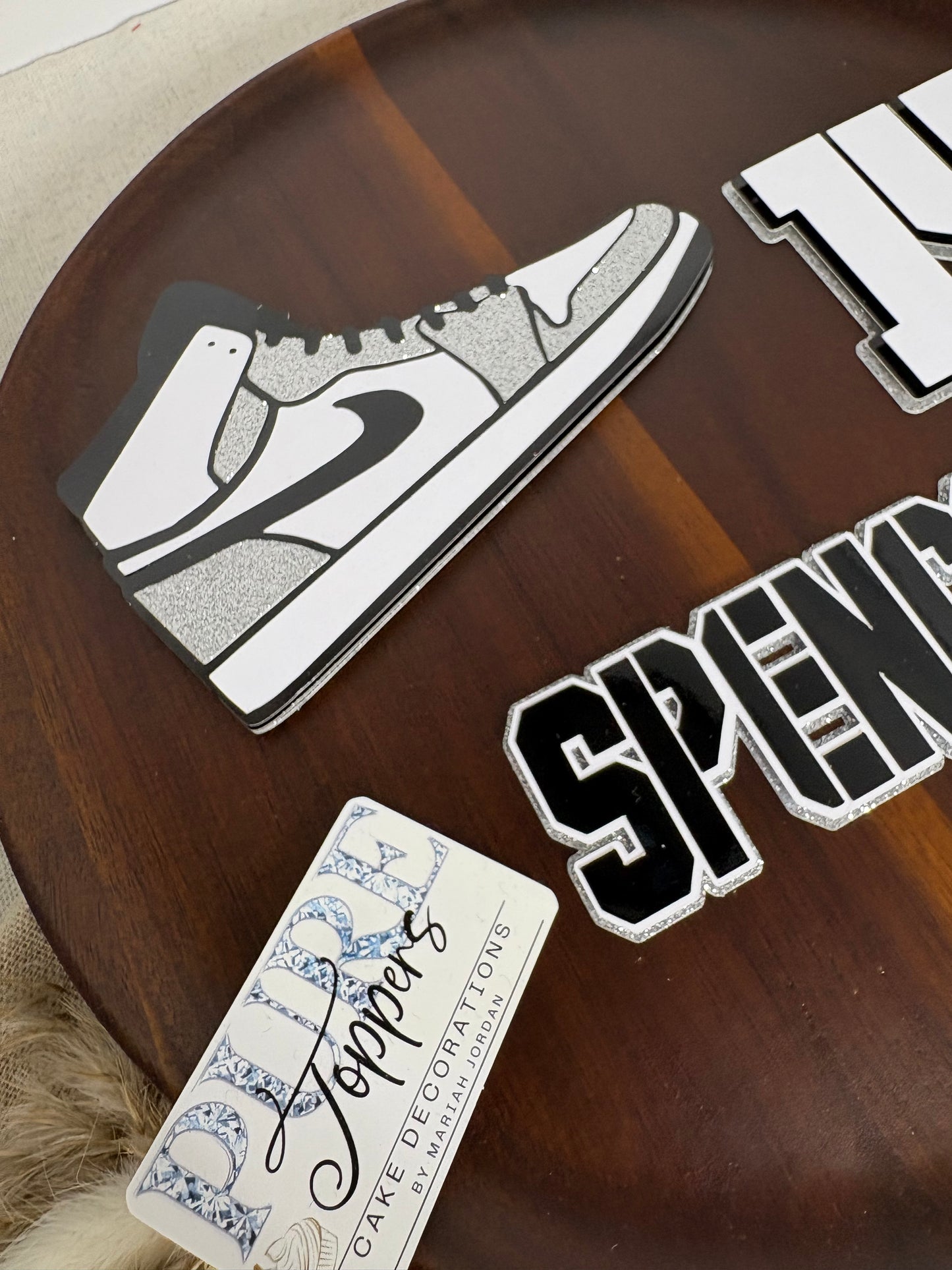 Personalised Jordan 1s Style Cake Topper | Custom Name & Age | Sneaker Birthday Cake Decorations