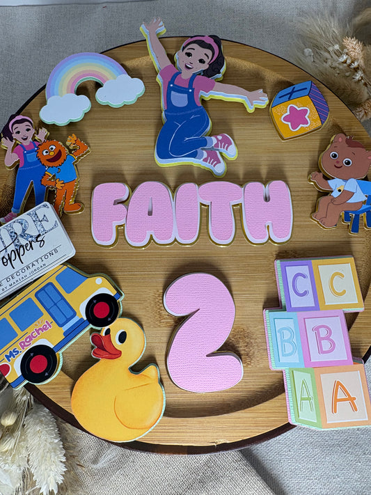 Miss Rachel Inspired Cake Topper Set - Singing Teacher Inspired Cake Topper - Little Learners Cake Topper