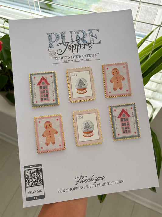 (NEW) Festive Christmas Cupcake Toppers -Winter Christmas Cupcake Decorations - Cute Christmas Cupcake Toppers