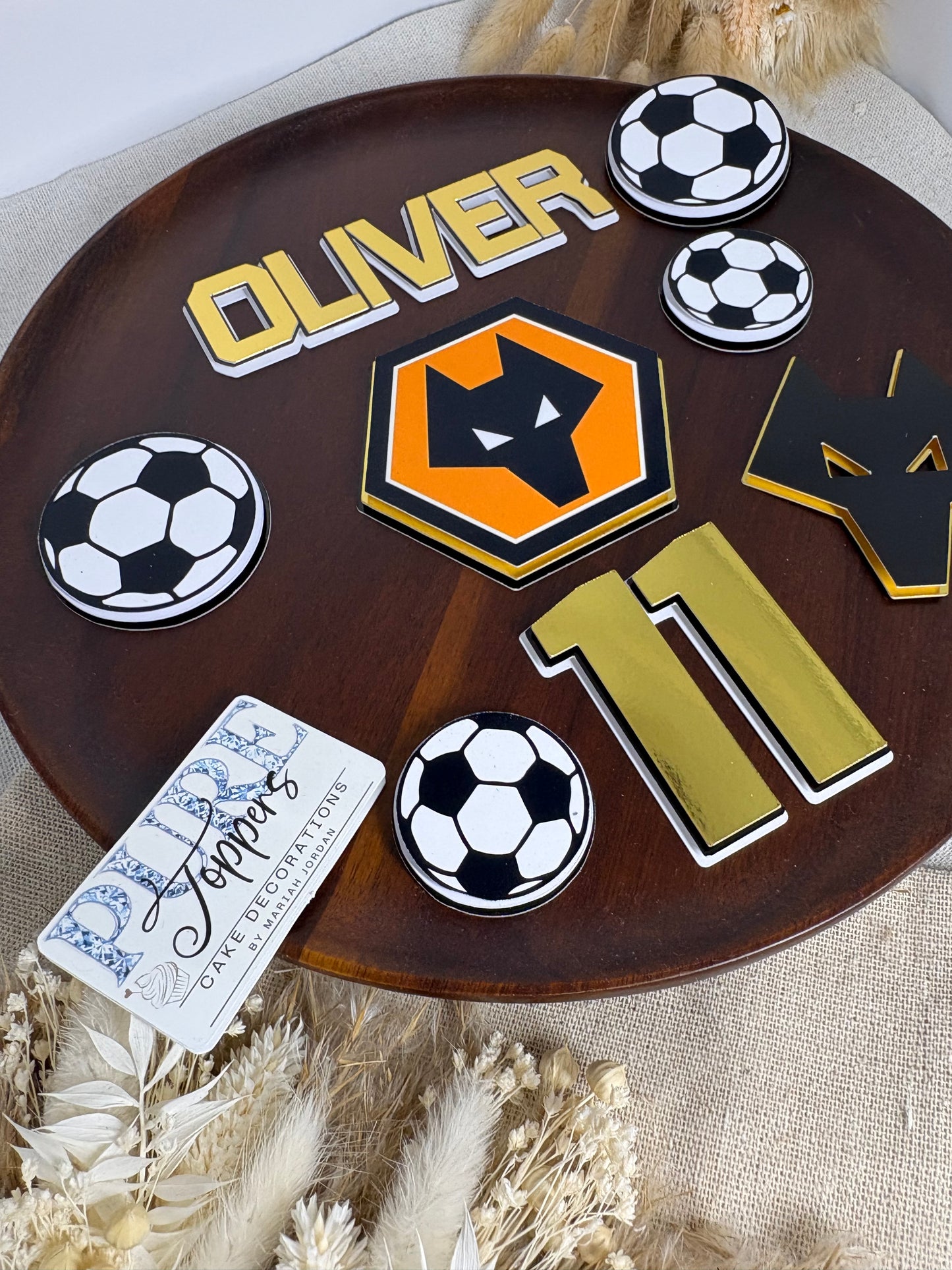 Personalised Wolverhampton Wolves Football Cake Topper Set