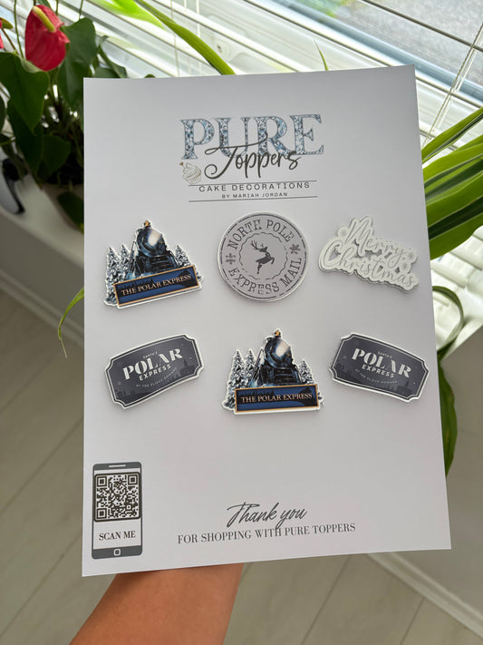 (NEW) Polar Express Cupcake Topper Set – Magical Christmas Train Cupcake Decorations Festive Christmas Cupcake Toppers