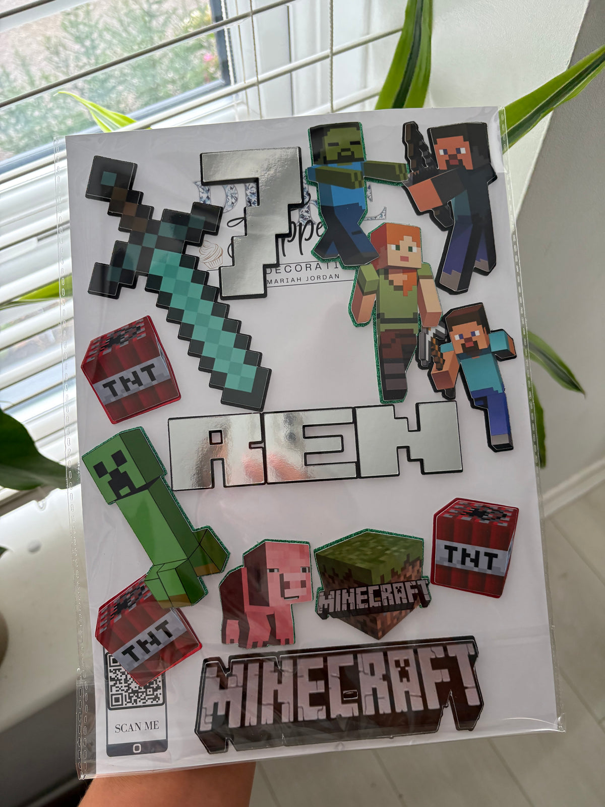 Personalised Minecraft Cake Topper | Custom Creeper, TNT & Minecraft-Themed Cake Decorations for Birthday Parties