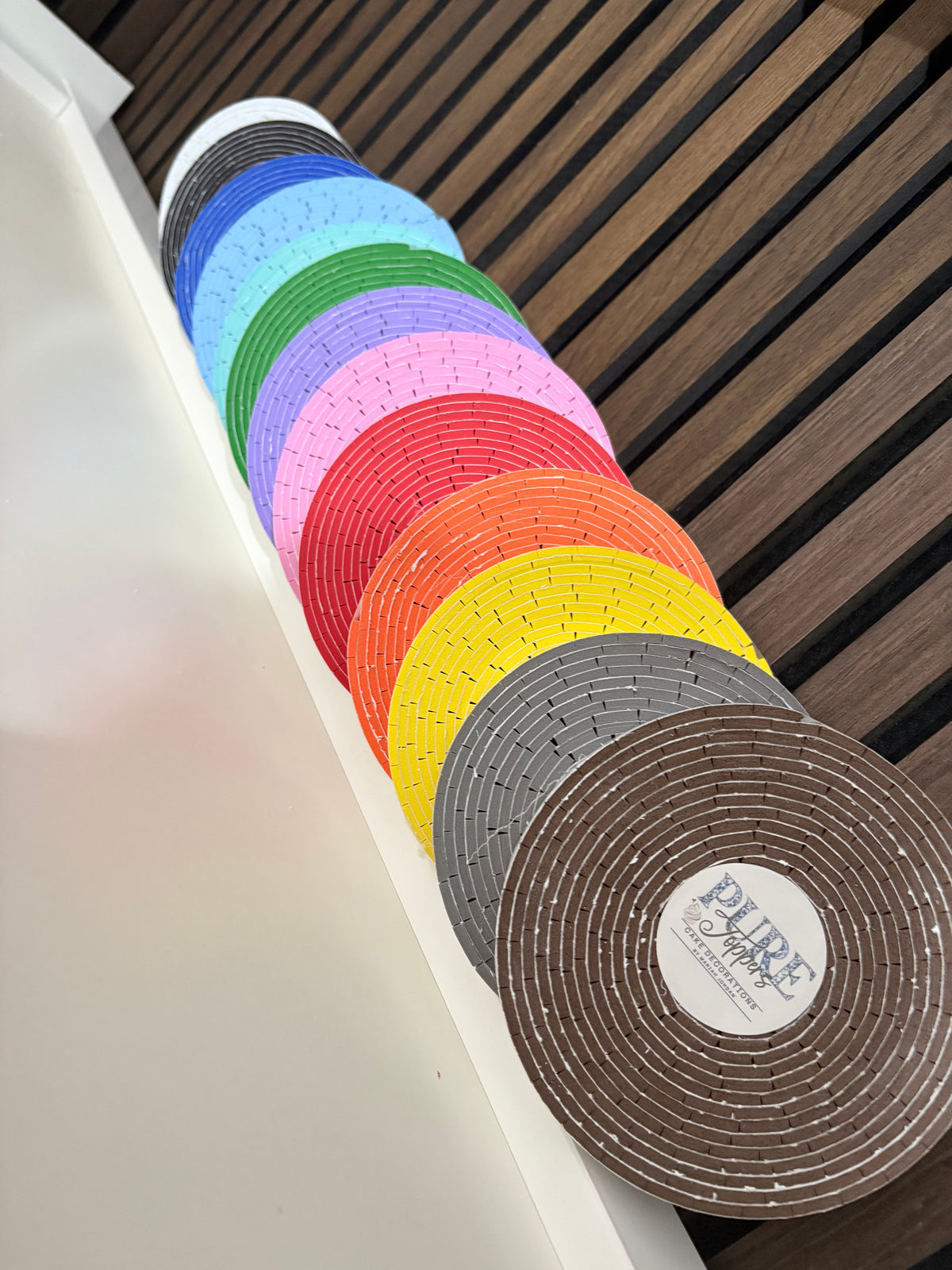 Coloured 3mm double sided foam tape rolls with pre-cut rectangular adhesive foam pads