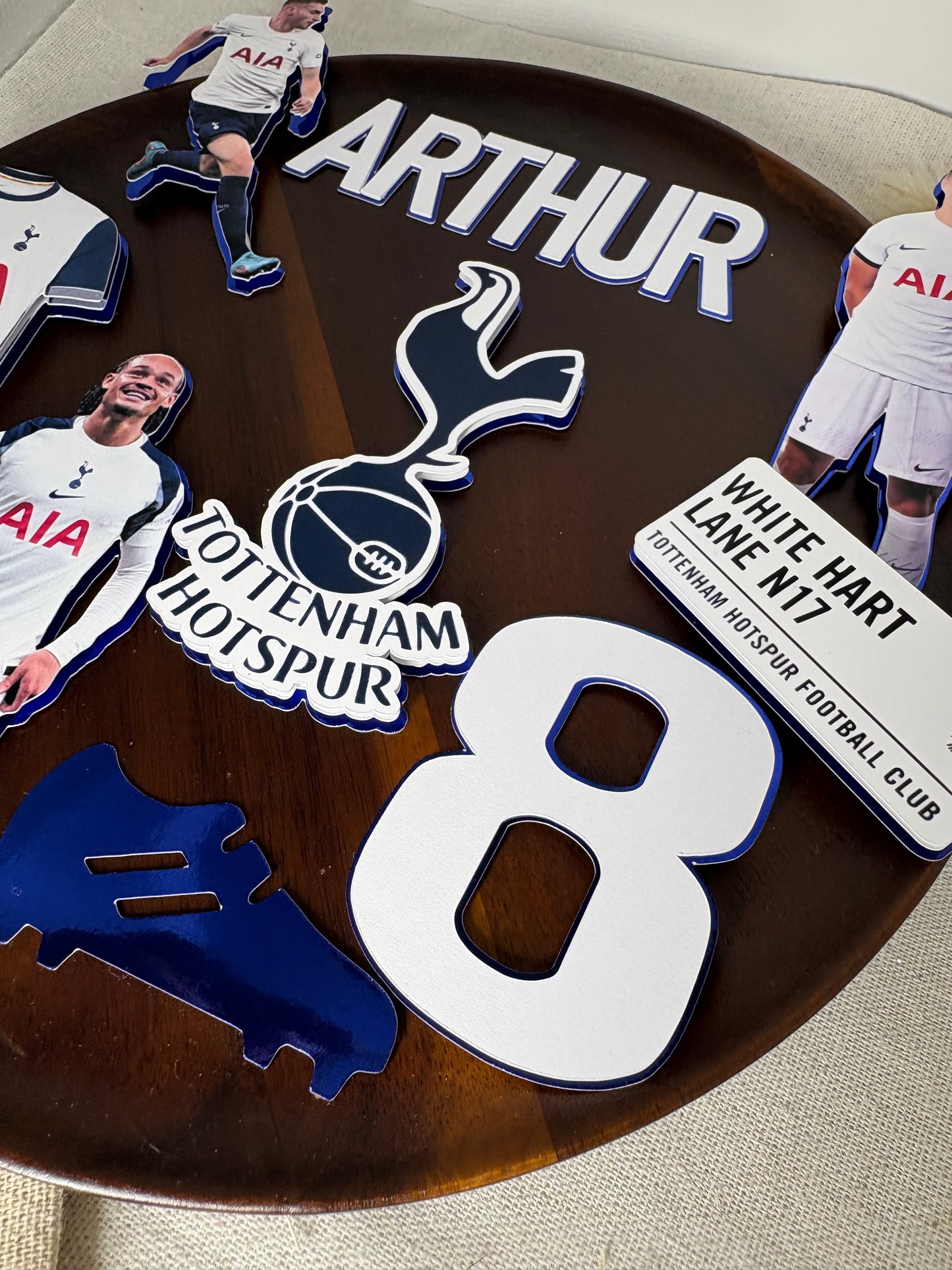 Tottenham Hotspur Football Cake Topper – Personalised Spurs Badge Cake Decoration, Custom Football Birthday Topper