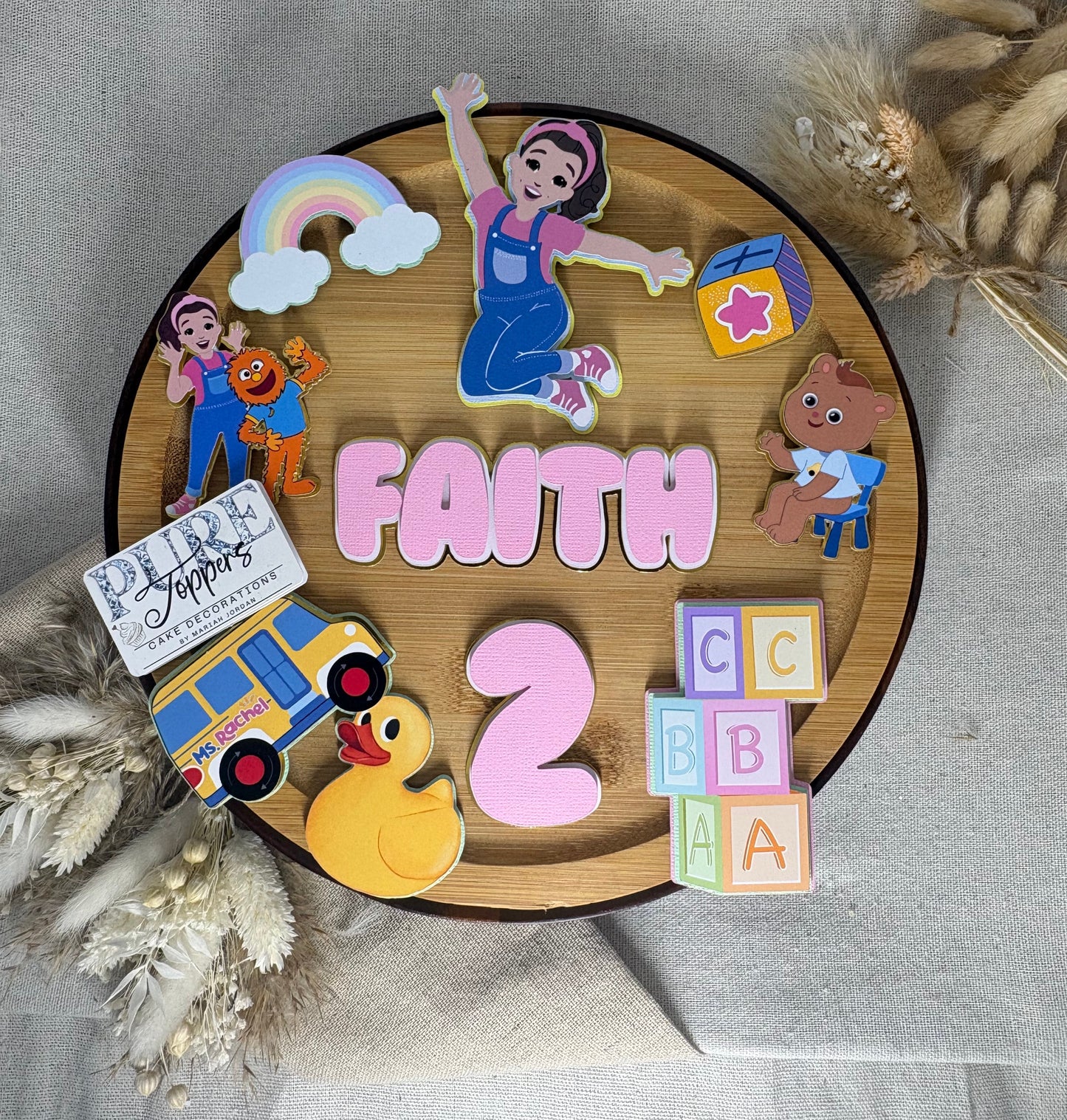 Miss Rachel Inspired Cake Topper Set - Singing Teacher Inspired Cake Topper - Little Learners Cake Topper