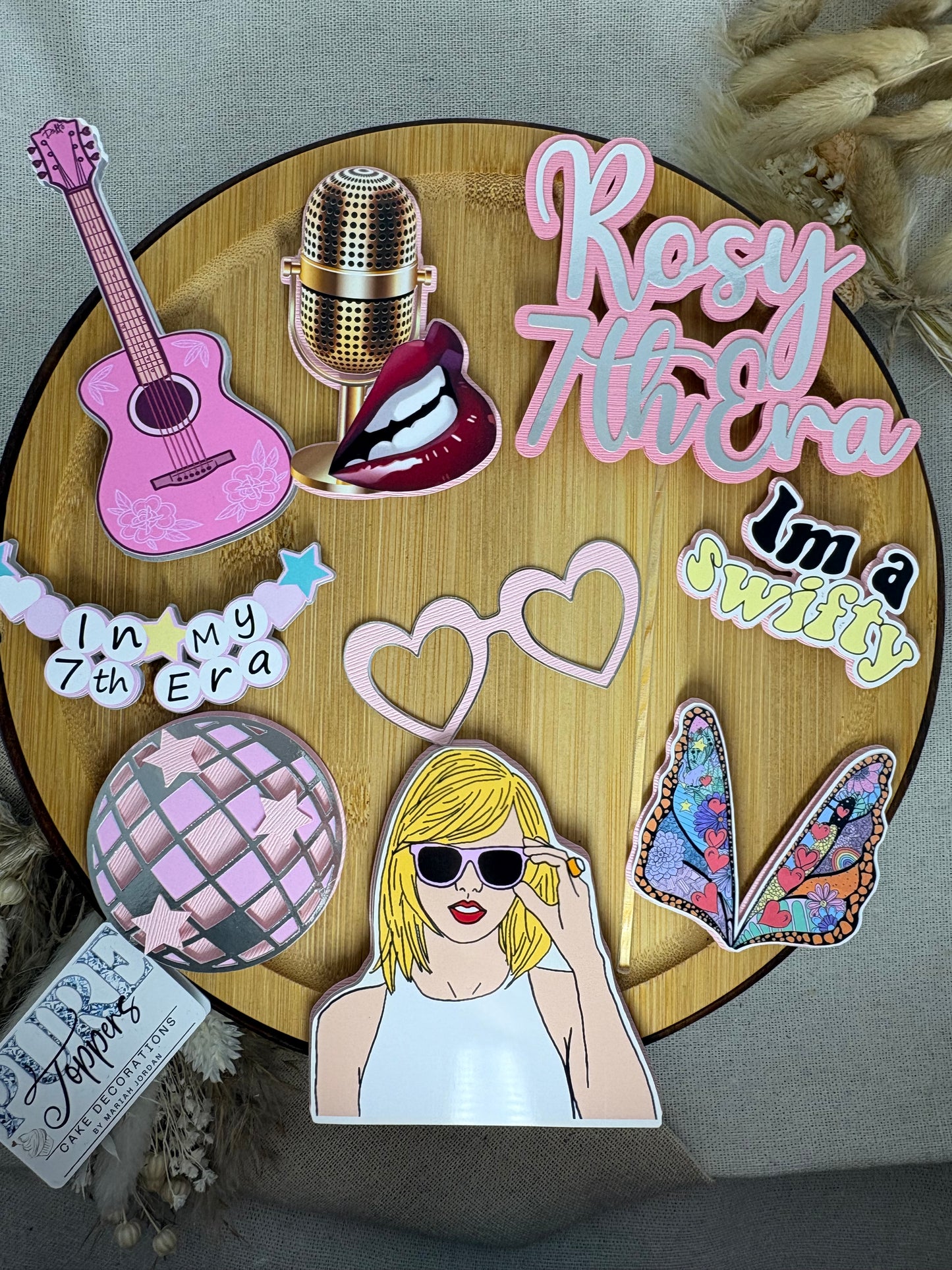 Personalised Taylor Swift Inspired Cake Topper | Swiftie Birthday Cake Decoration | Eras Tour Theme Cake Charm