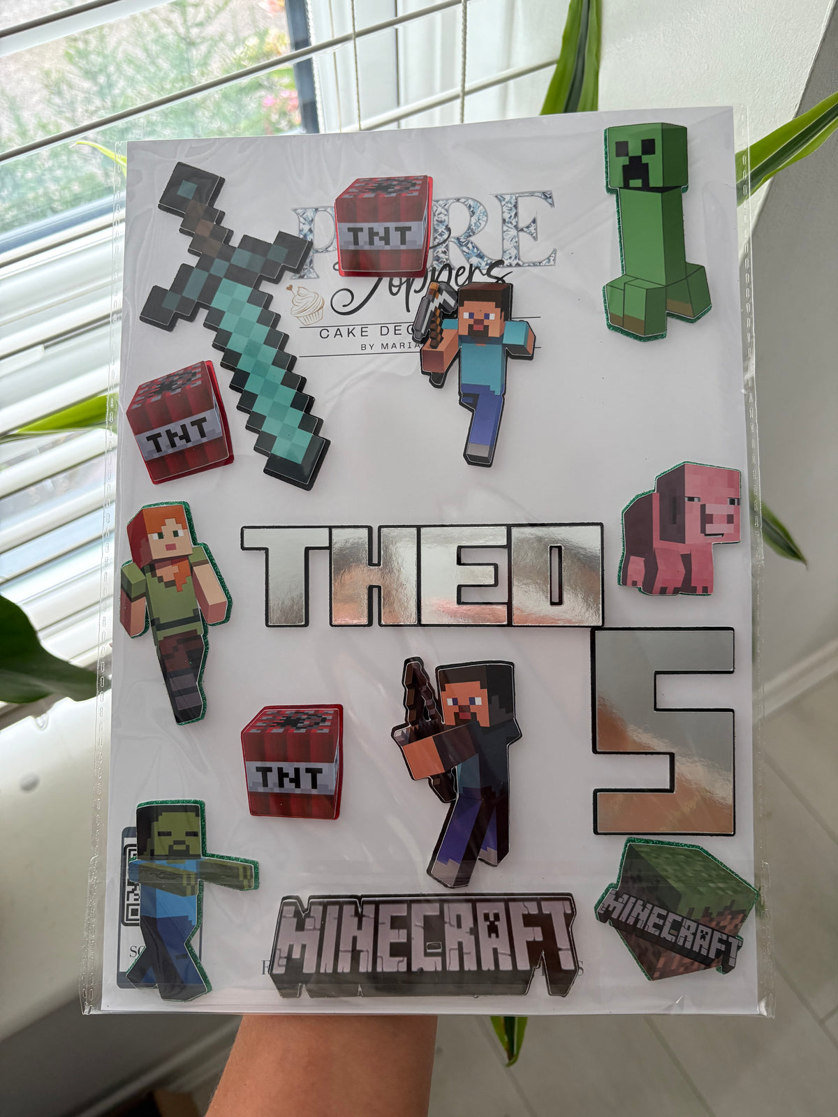 Personalised Minecraft Cake Topper | Custom Creeper, TNT & Minecraft-Themed Cake Decorations for Birthday Parties