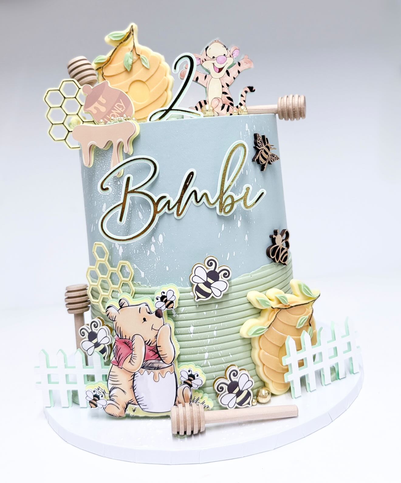 Winnie the Pooh Birthday Cake Topper - Personalised Name & Age for Kids’ Birthdays
