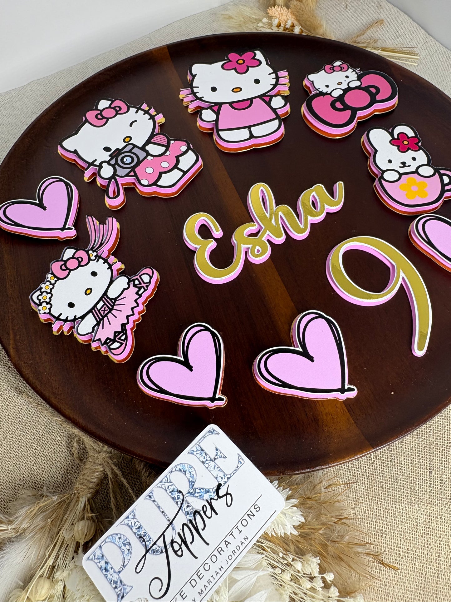 Personalised Custom Hello Kitty Cake Topper & Birthday Decorations | Hello Kitty Cake Charms