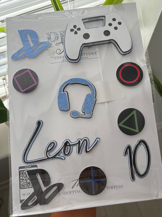 PlayStation Cake Topper – Personalised PS5 Controller Cake Decoration | Gaming Birthday Cake Topper | Custom Gamer Party Cake Decor