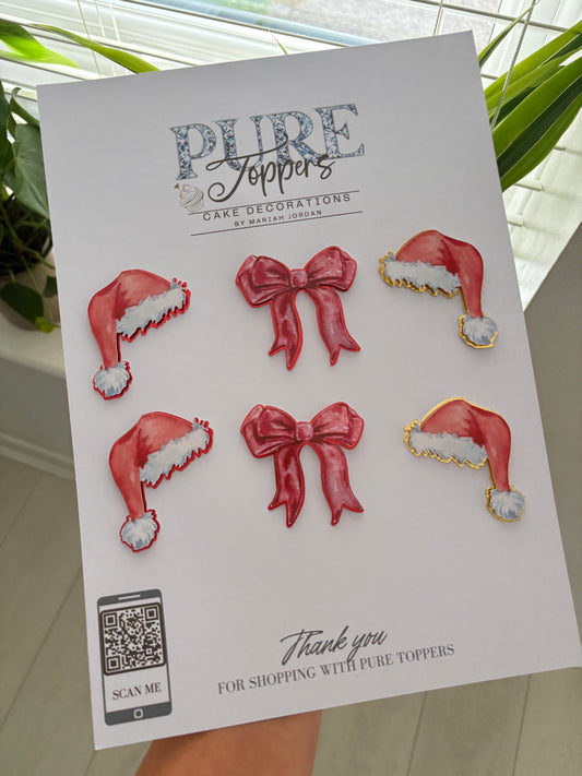 (NEW) Festive Christmas Cupcake Toppers -Winter Christmas Cupcake Decorations - Cute Christmas Cupcake Toppers