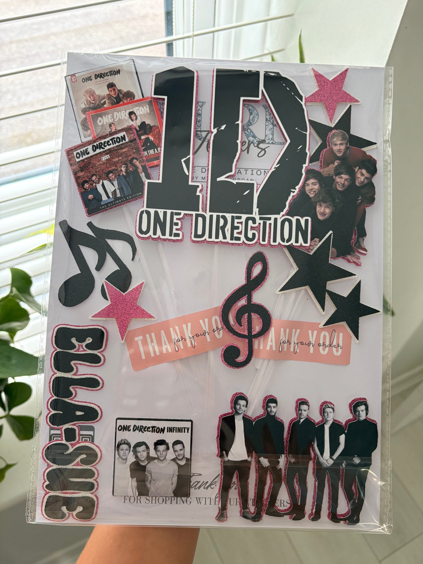 One Direction Cake Topper Set | Personalised Name & Age | 1D Birthday Cake Decoration for Fans