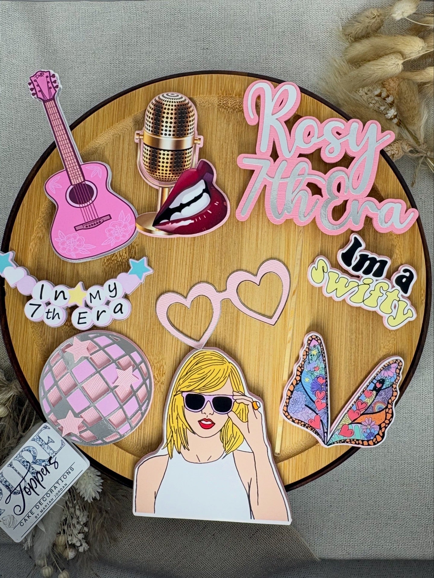 Personalised Taylor Swift Inspired Cake Topper | Swiftie Birthday Cake Decoration | Eras Tour Theme Cake Charm