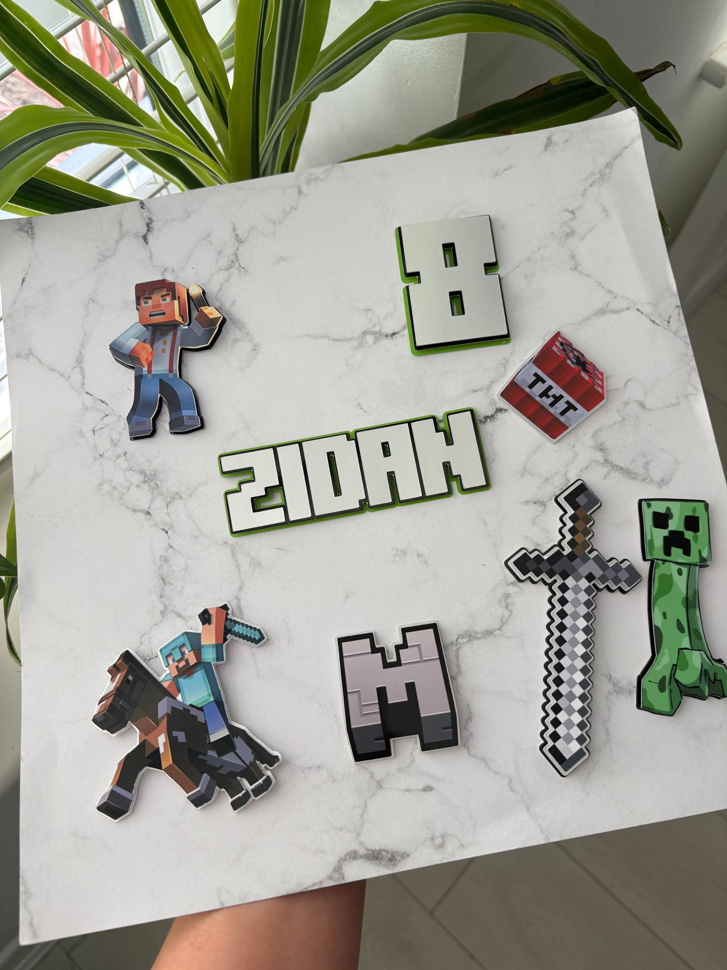 Personalised Minecraft Cake Topper, Minecraft Cake Decorations, Minecraft Cake Decorations