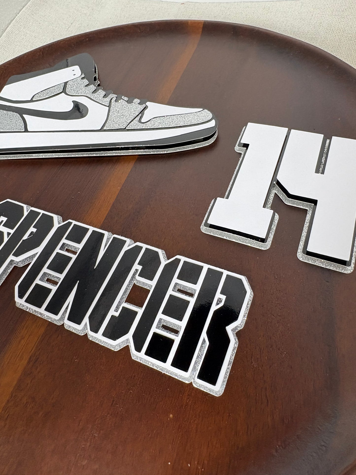 Personalised Jordan 1s Style Cake Topper | Custom Name & Age | Sneaker Birthday Cake Decorations