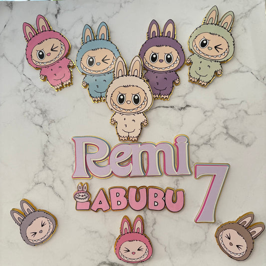 Labbubu Cake Topper – Labubu Figurine Charm for Cake Decorating - Labubu Cake Decorations