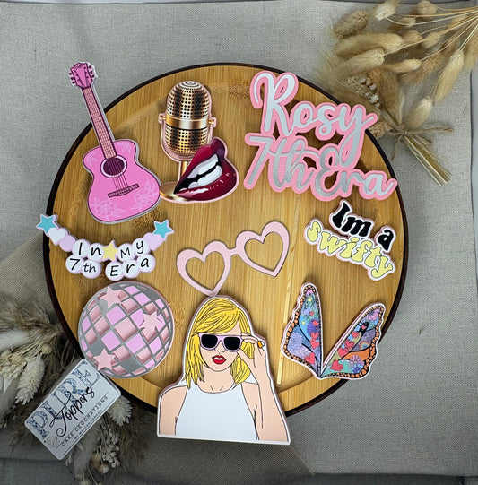 Personalised Taylor Swift Inspired Cake Topper | Swiftie Birthday Cake Decoration | Eras Tour Theme Cake Charm