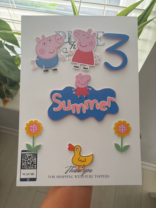 Peppa Pig Personalised Birthday Cake Topper | Custom Name Party Decor - Peppa Pig Birthday Cake Decoration