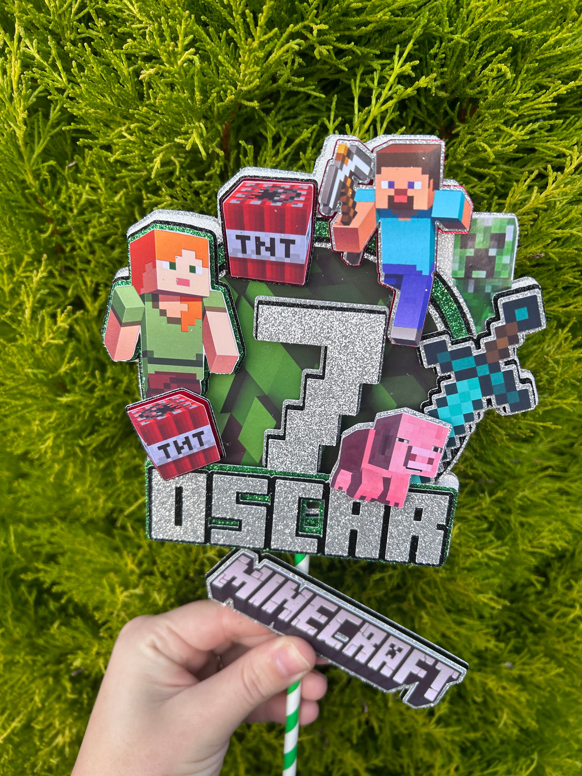 Minecraft Cake Topper, Minecraft Cake Decorations, Minecraft Party Dec ...
