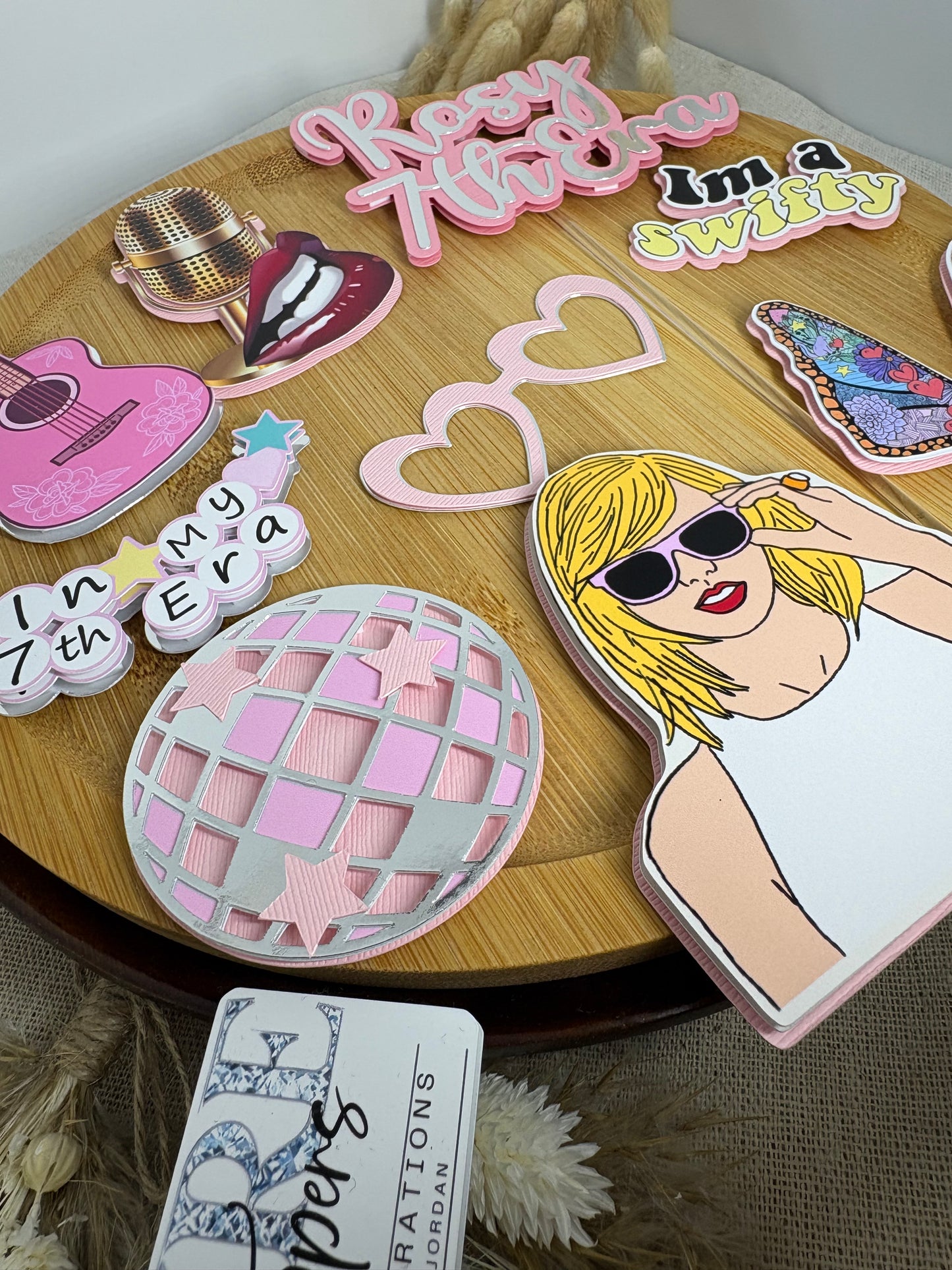 Personalised Taylor Swift Inspired Cake Topper | Swiftie Birthday Cake Decoration | Eras Tour Theme Cake Charm