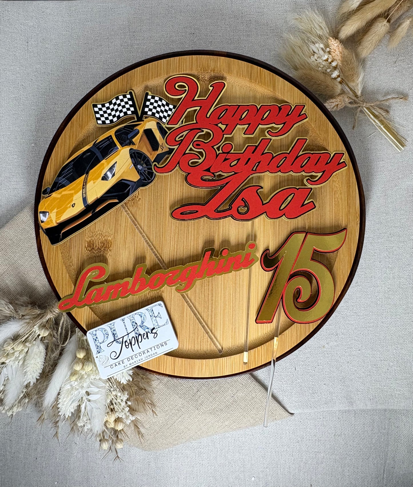 Lamborghini Cake Topper - Sports Car Birthday Cake Decoration -Custom Sports Car Cake Topper – Lamborghini Style Cake Decoration