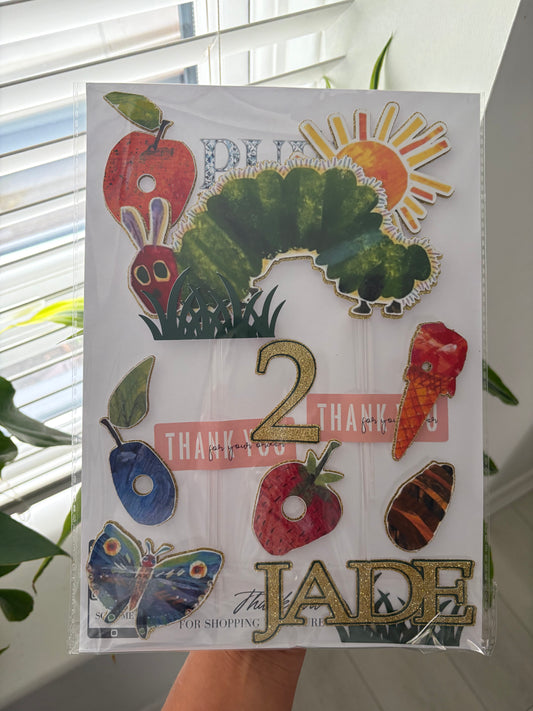 The Very Hungry Caterpillar Cake Topper – Birthday Party Decoration -  Personalised Hungry Caterpillar Cake Topper – Kids Birthday Decor
