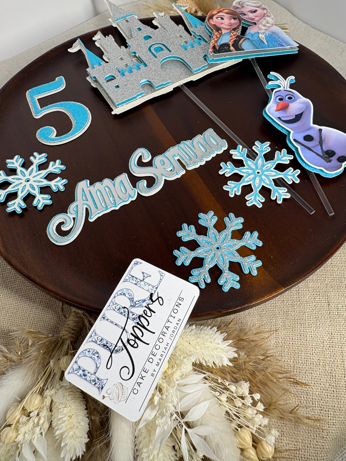 Frozen Birthday Cake Topper with Name and Age – Custom Design, Frozen Cake Topper – Castle