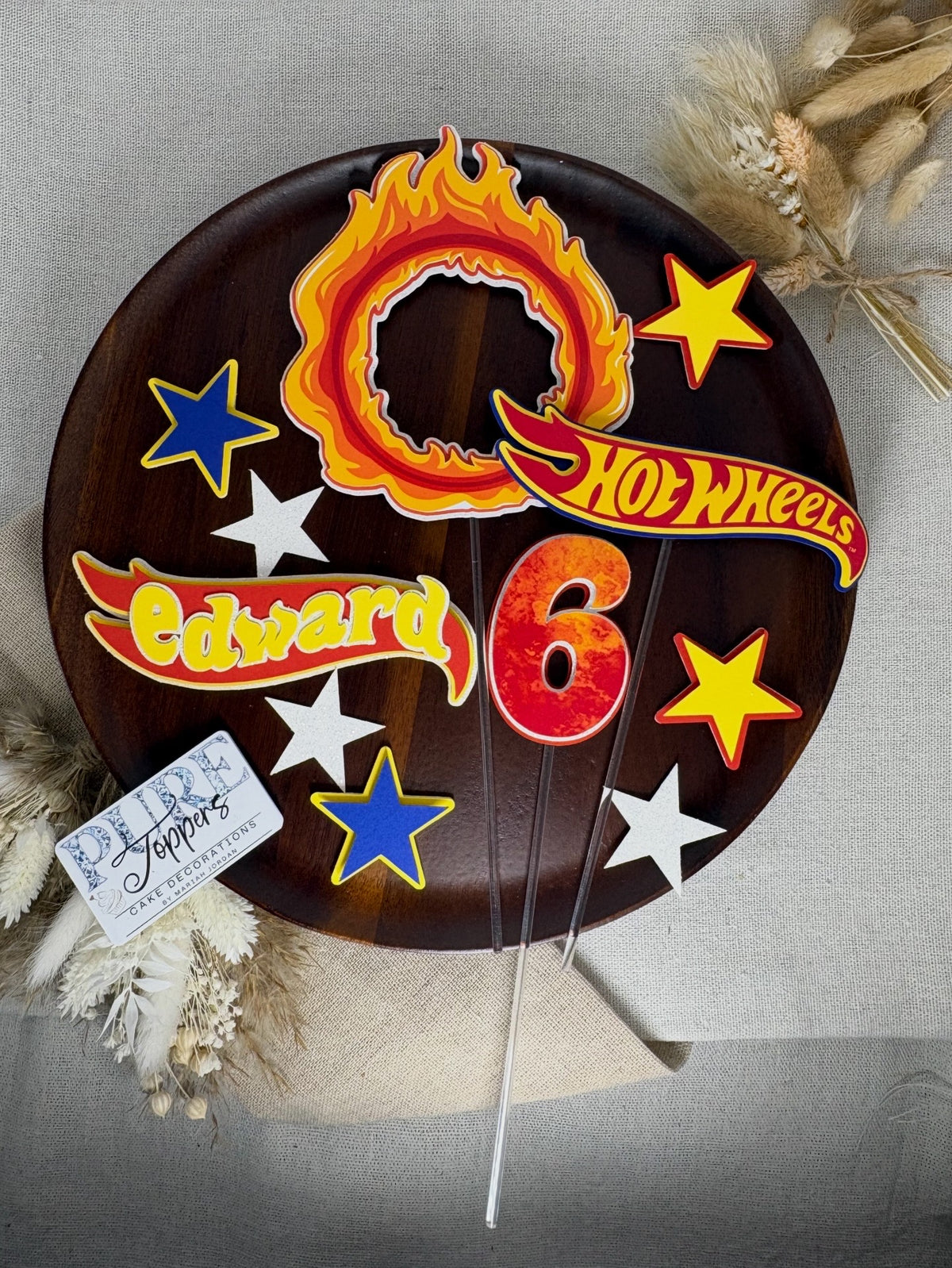 Hot Wheels Cake Topper – Custom Race Car Birthday Decor – PureToppers