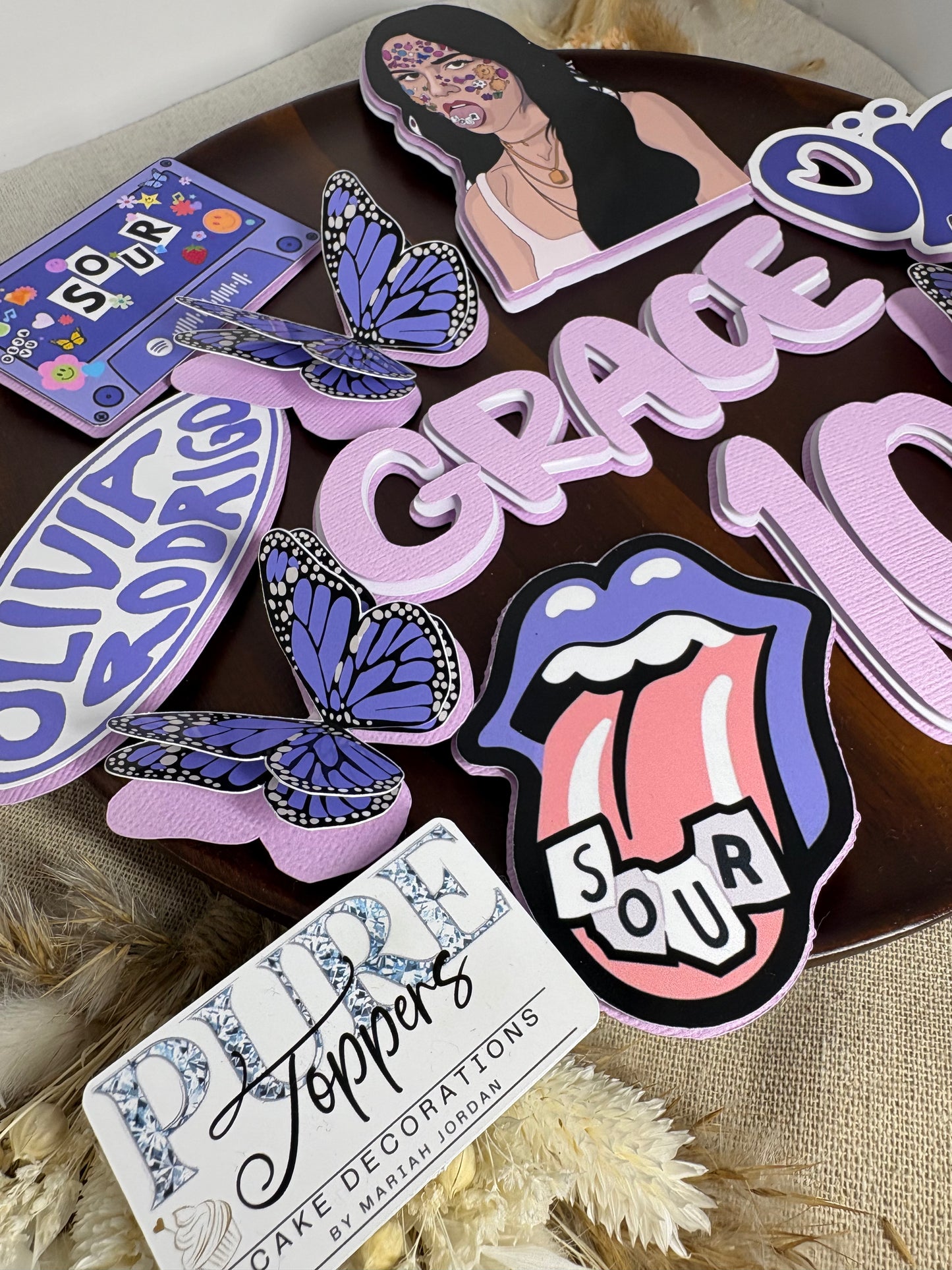 Personalised Olivia Rodrigo Cake Topper & Birthday Decorations | Custom Cake Toppers for Fans