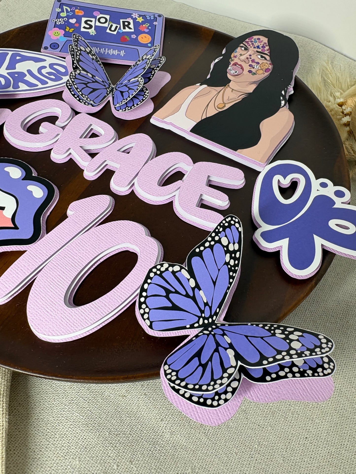 Personalised Olivia Rodrigo Cake Topper & Birthday Decorations | Custom Cake Toppers for Fans