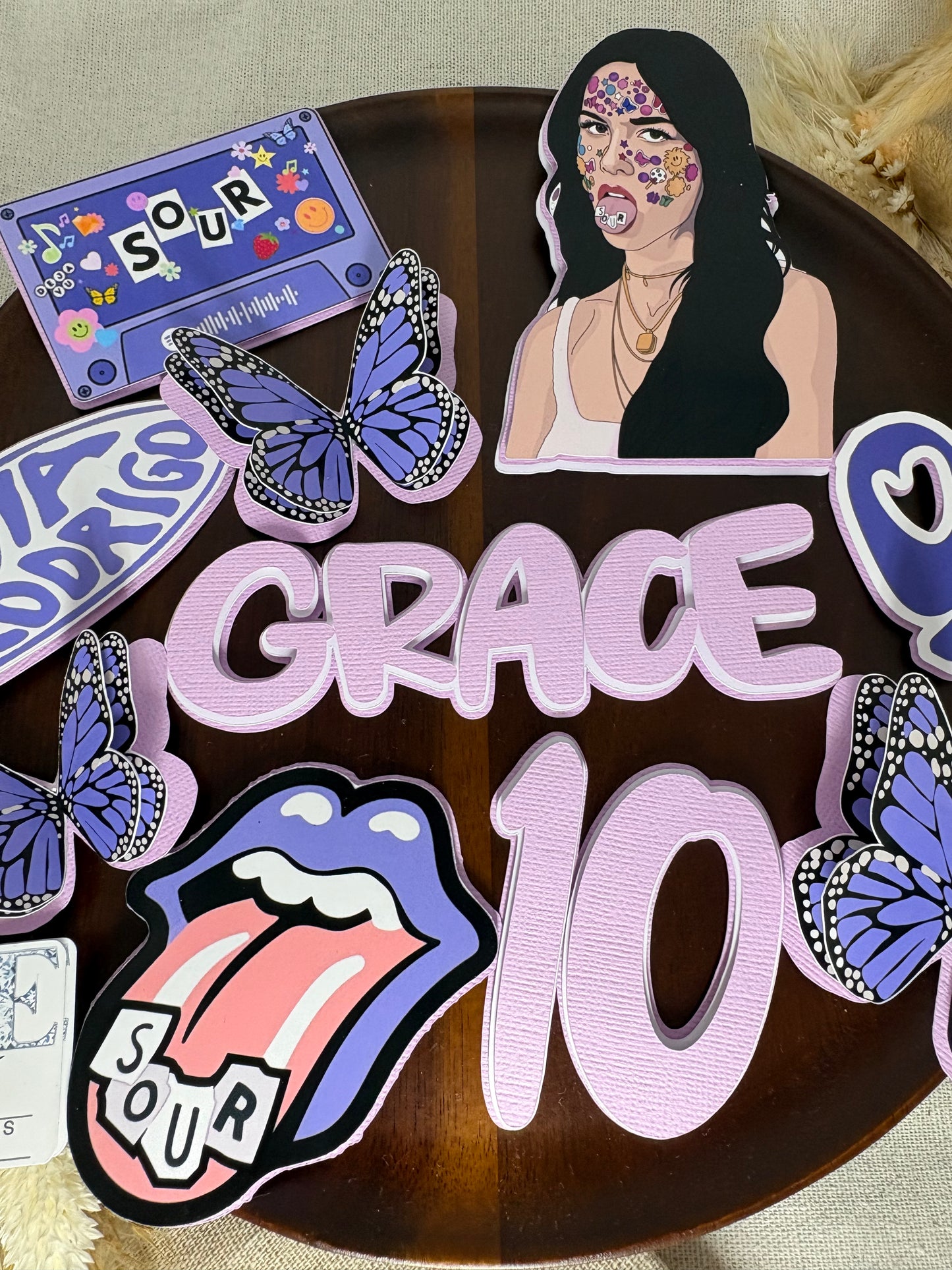 Personalised Olivia Rodrigo Cake Topper & Birthday Decorations | Custom Cake Toppers for Fans