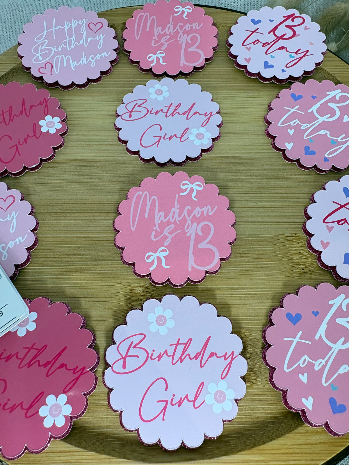 personalised-pink-birthday-cupcake-topper-set