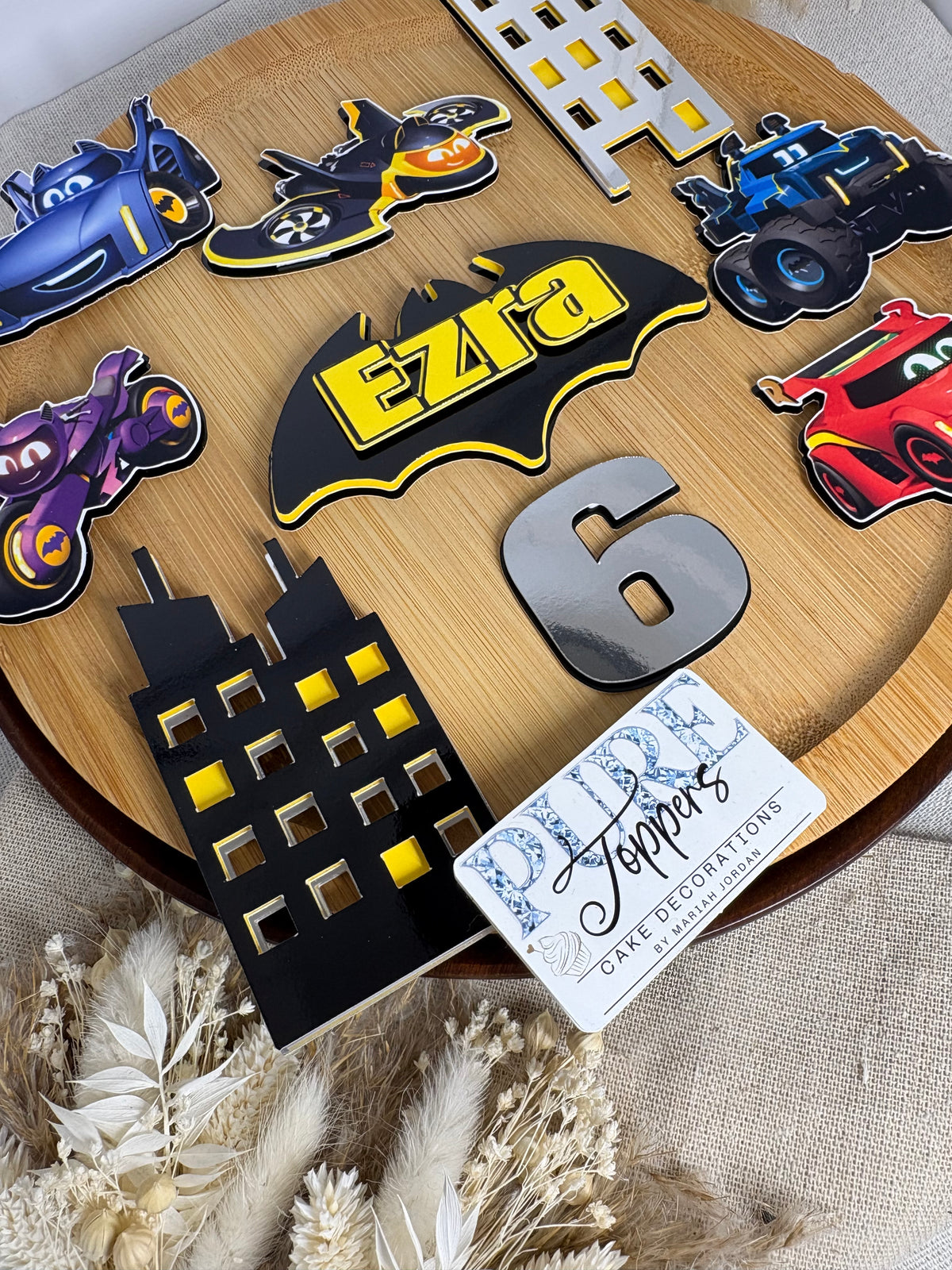 Batwheels cake topper personalised with child's name and age