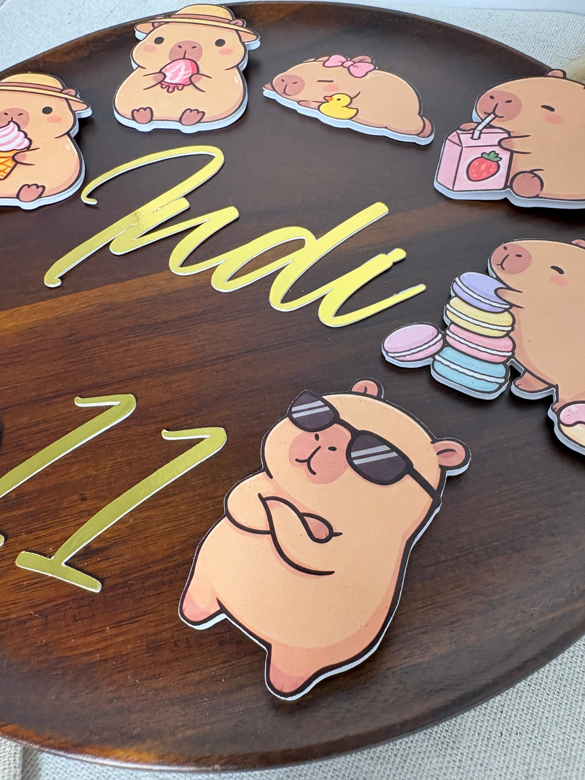 Cute Capybara Birthday Cake Topper Decorations