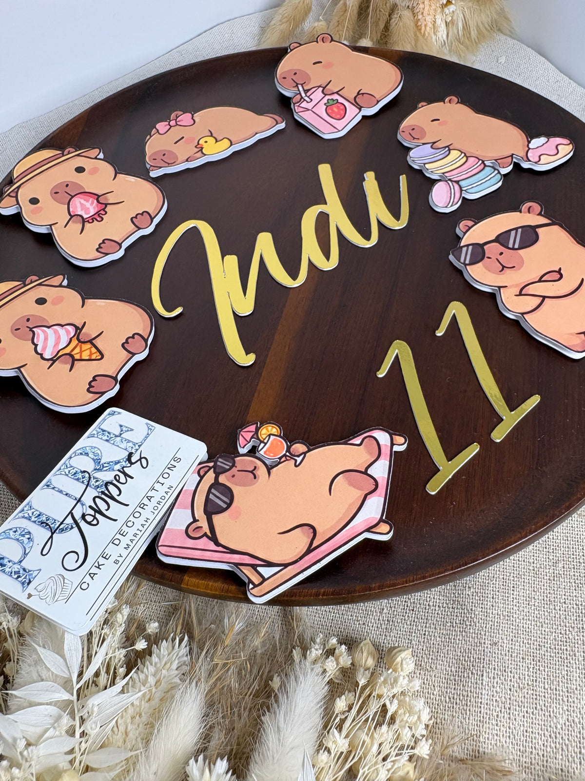 Layered Capybara Cake Decorations for Birthday Cakes