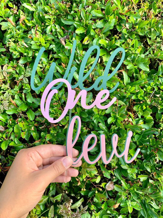 Wild One Cake Topper And Name Charm