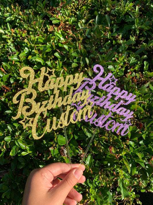 Personalised Happy Birthday Cake Topper