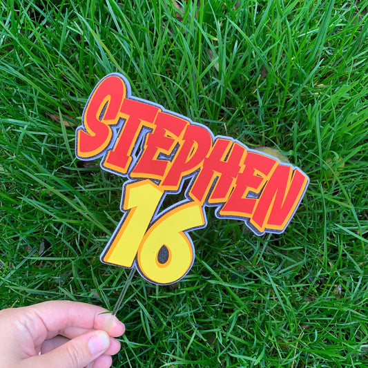 Graffiti Cake Topper, Racing Cake Topper