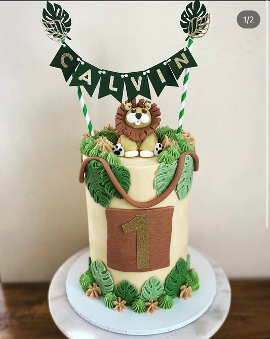 Bunting Cake Topper, Jungle Cake Topper