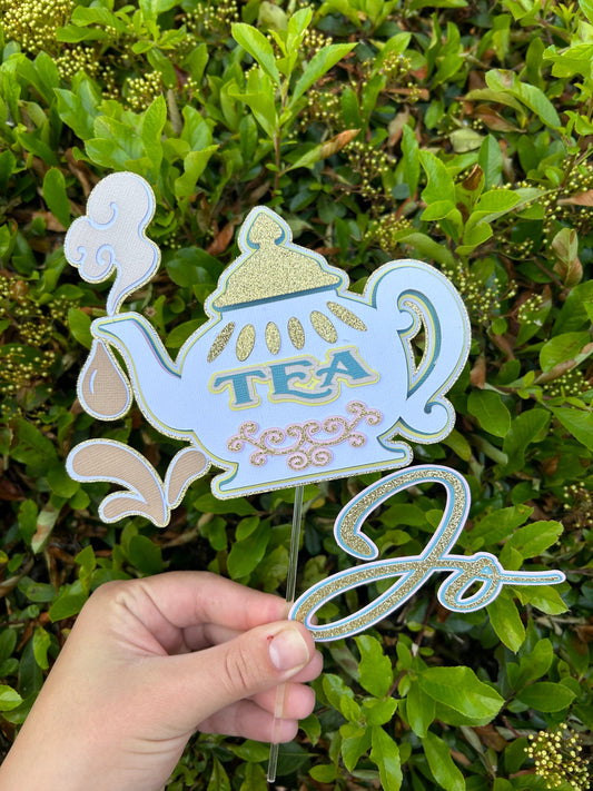 Teapot Cake Topper, Tea Party Cake Topper