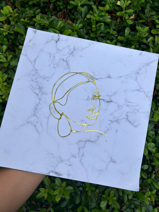 Woman Face Line Art Cake Charm