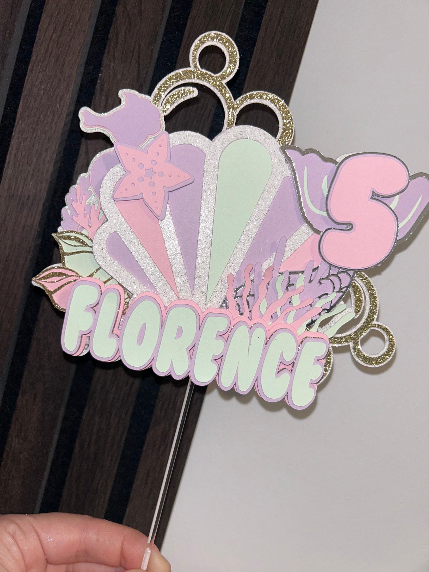 Mermaid Cake Topper, Seashell Cake Topper, – PureToppers