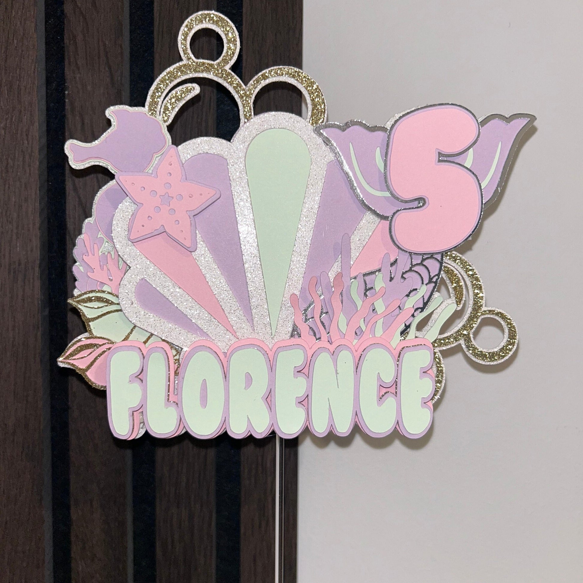 Mermaid Cake Topper, Seashell Cake Topper, – PureToppers