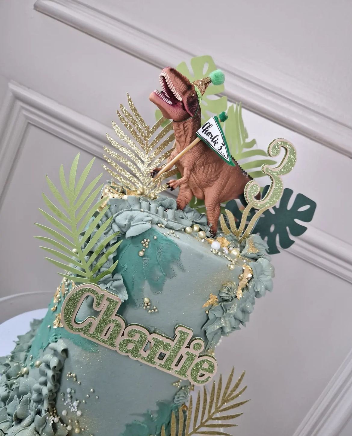 Personalised Jungle Theme Cake Topper,  Dinosaur, Safari Cake Topper