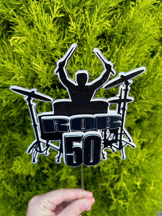 Rock And Roll, Drum Cake Topper