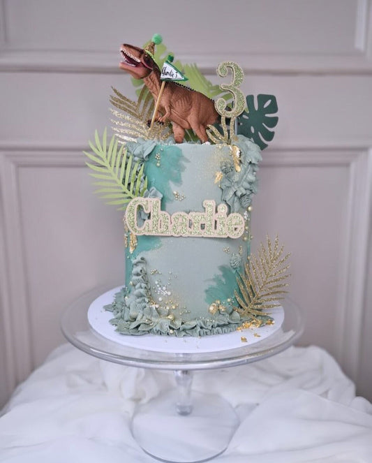 Personalised Jungle Theme Cake Topper,  Dinosaur, Safari Cake Topper