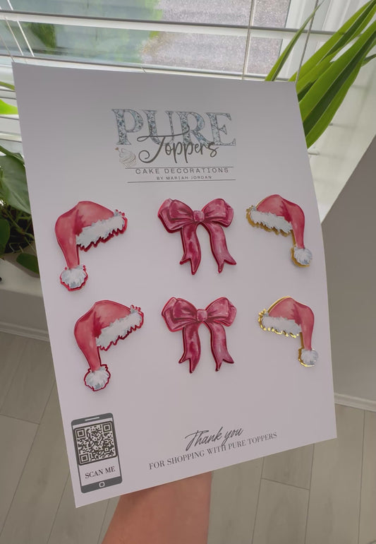 (NEW) Festive Christmas Cupcake Toppers -Winter Christmas Cupcake Decorations - Cute Christmas Cupcake Toppers