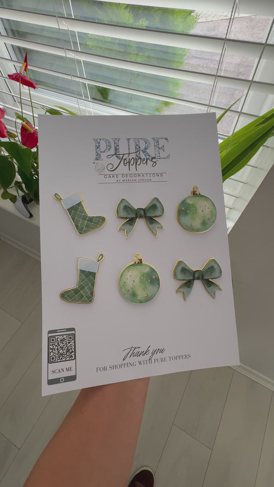 (NEW) Festive Christmas Cupcake Toppers -Winter Christmas Cupcake Decorations - Cute Christmas Cupcake Toppers